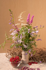 still life bouquet with red currant