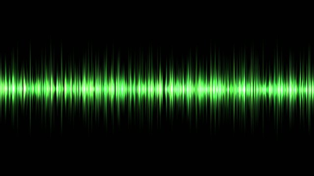 Abstract green line on black background