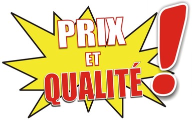 étiquette prix et qualité