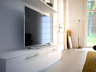 flat screen on a siteboard