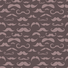Retro hipster moustache trendy seamless pattern © Yuzach