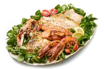 mixed seafood grill