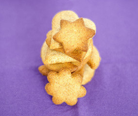 Butter cookies. Biscuits with different forms. Tea time
