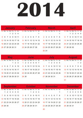Simple 2014 calendar