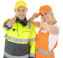Arbeiter in Warnschutzkleidung