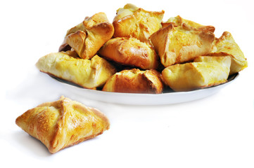 Fresh homemade pastries isolated on a white background