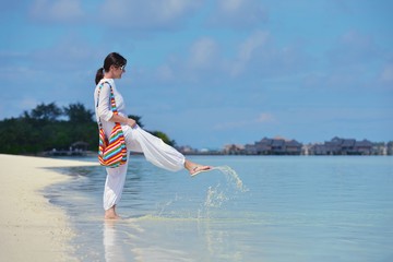 happy woman enjoy  summer time