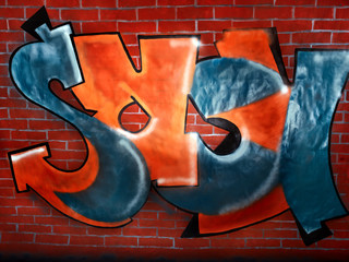 Graffiti at wall.