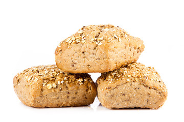 bun bread isolated on white background