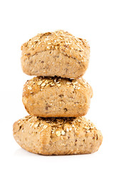 bun bread isolated on white background