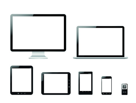 Set computer products vector