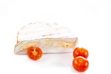 cheese brie isolated on white background. camambert