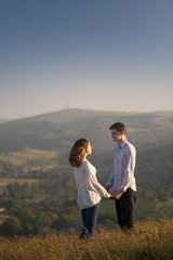 romantic couple outdoors