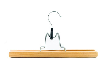 clothes hanger for trousers on a white - Wooden Hanger