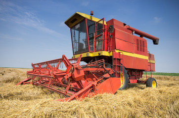 combine in the field