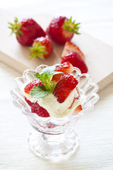 Strawberries with whipped cream