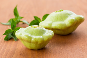 raw green round squash