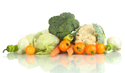 Fresh vegetables isolated on white