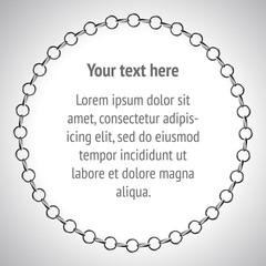 Metal chain in round form. frame for text