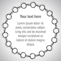silver chain in round form. frame for text