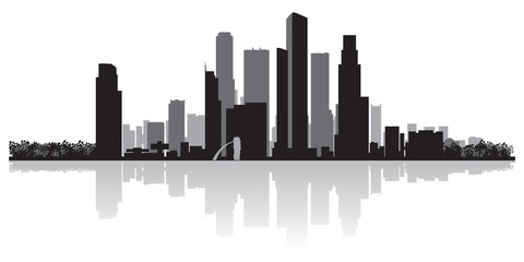 Singapore city skyline vector silhouette