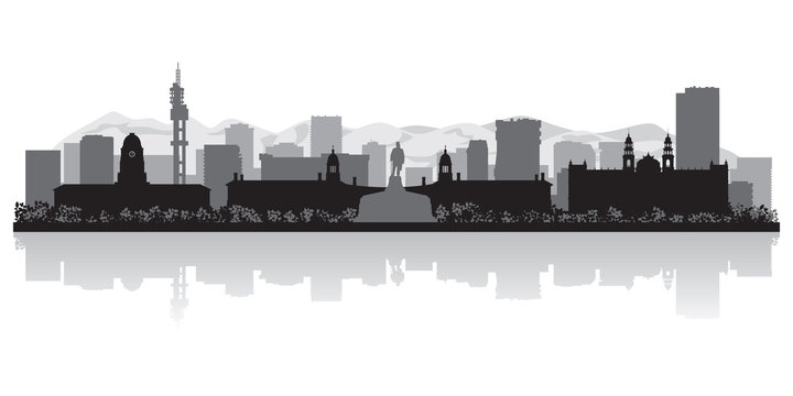 Pretoria city skyline vector silhouette
