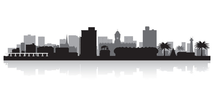 Port Elizabeth city skyline vector silhouette
