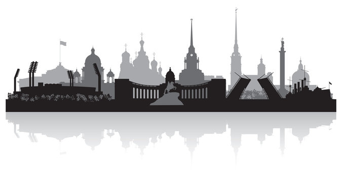 Saint Petersburg city skyline vector silhouette