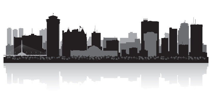 Winnipeg Canada city skyline vector silhouette