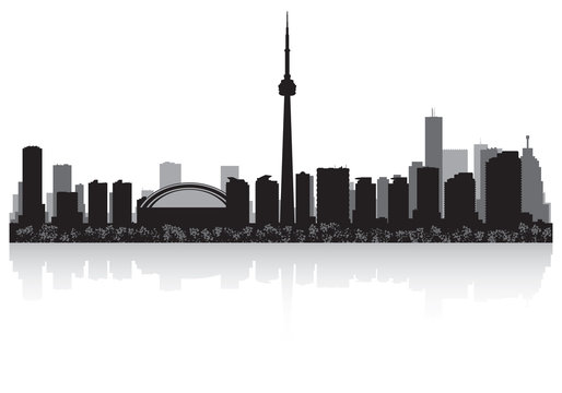 Toronto Canada city skyline vector silhouette