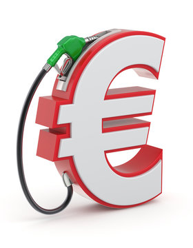 Euro sign with gas nozzle