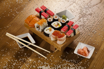 Asia and food on sushi