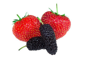 Fresh strawberry and mulberry