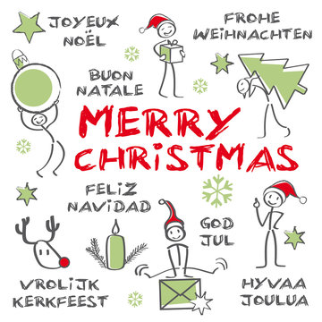 merry christmas mehrsprachig Frohe Weihnachten