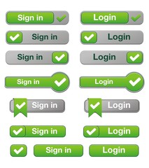 login and sign in button - green colour