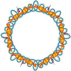 Frame circle waves and fish