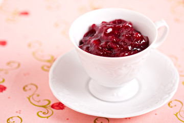 Cranberry sauce in a cup