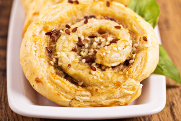 Puff pastry with ground chicken