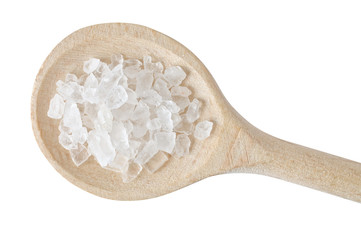Fototapeta na wymiar Salt on wooden spoon