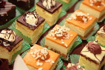 Varieties of cakes desserts catering sweets