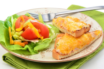 Tuna melt with salad