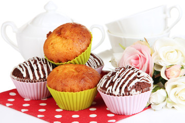 Sweet cupcakes close up