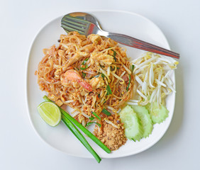 Pad Thai, Stir fry noodles with shrimp.