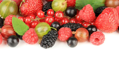 Ripe berries isolated on white