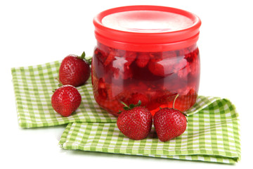 Home made berry jam isolated on white