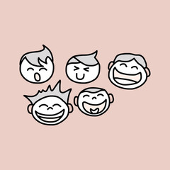 hand drawing cartoon smile