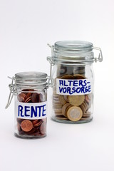 Bild Rente Altersvorsorge, Geld in Einmachgläsern