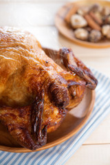 Roast chicken ready to eat