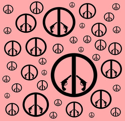 peace sign with guns design