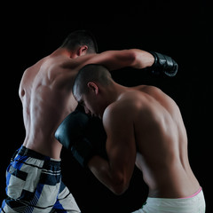 Two man boxing - obrazy, fototapety, plakaty